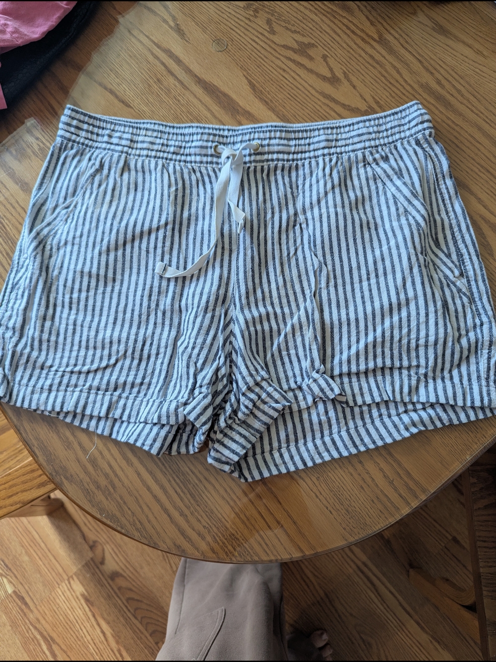 Nautica Blue & White Striped Drawstring Athletic Shorts